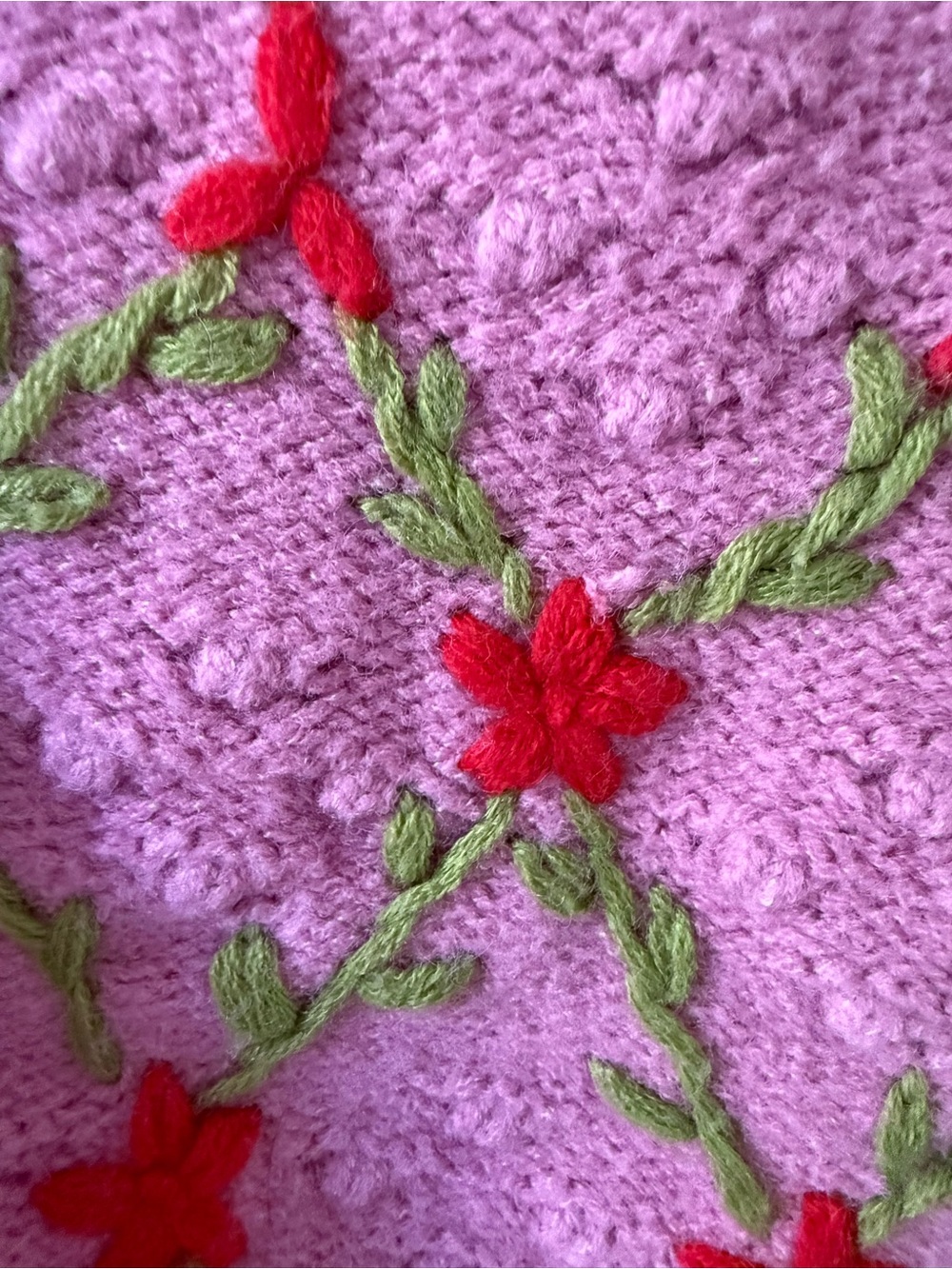 Cider Pink Embroidered Granny Knit Vest Sz M - Picture 7 of 11